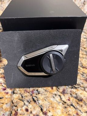 Motorcycle Bluetooth Communicator - Silver and Black